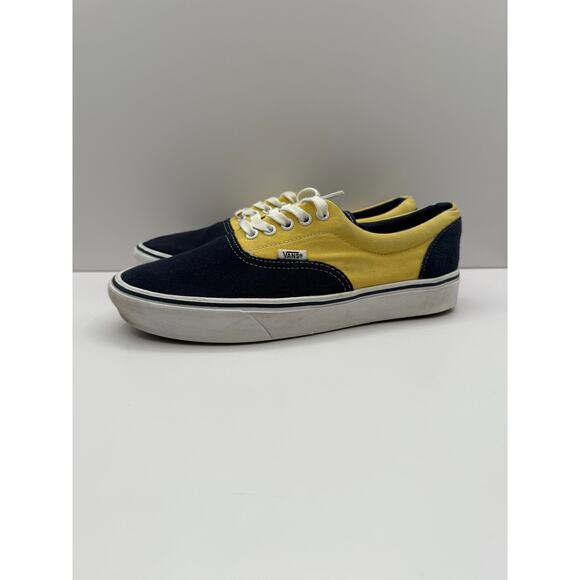 Size 9 - Vans Off The Wall Men's Blue Yellow‎ Suede Canvas Dress Sneaker 500664 - Picture 4 of 10